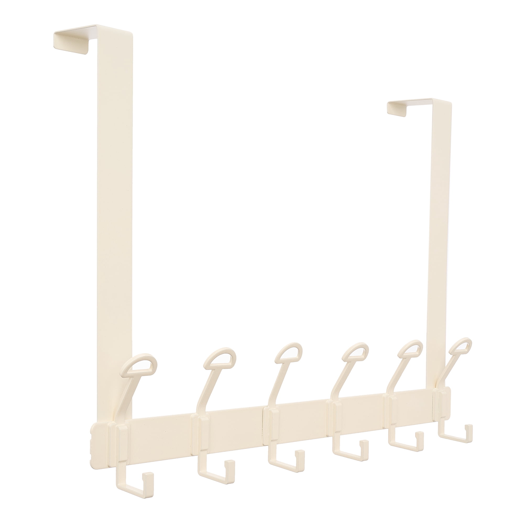 Unique Bargains Coat Rack Wall Mount with 6 Hooks for Entryway Bedroom White 15.4"x11"
