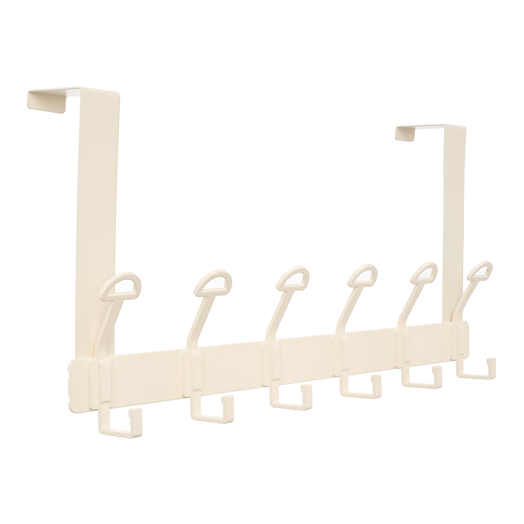 Unique Bargains Coat Rack Wall Mount with 6 Hooks for Entryway Bedroom White 15.4"x7.1"
