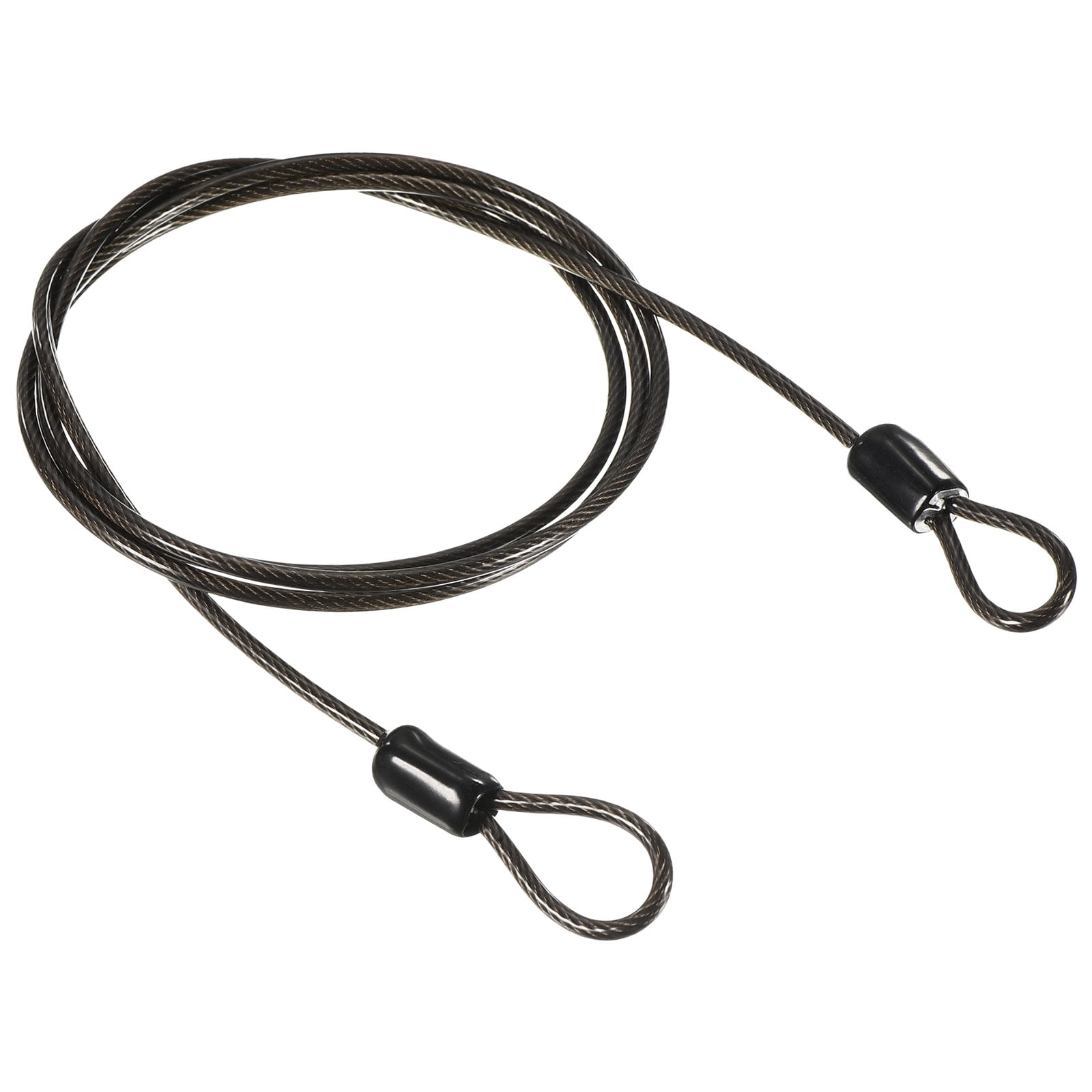 Unique Bargains Coated Security Steel Cable Lock Wire Rope Double Loop ...