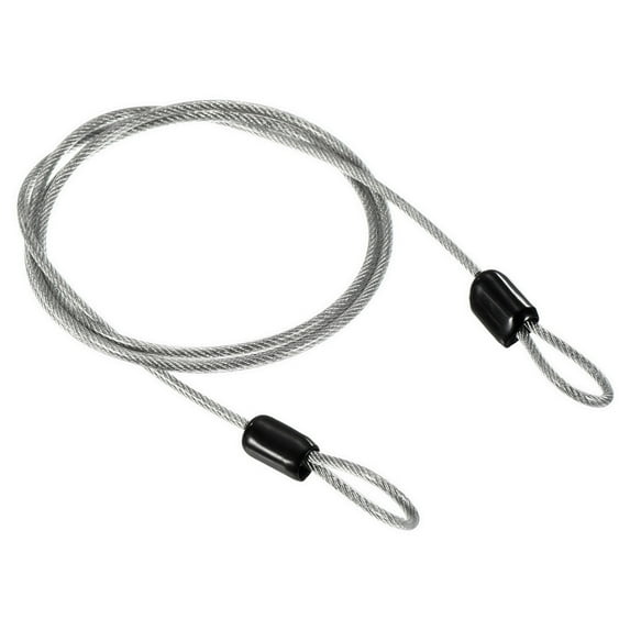 Unique Bargains Coated Security Steel Cable Lock Wire Rope Double Loop Transparent 2.5mmx1m