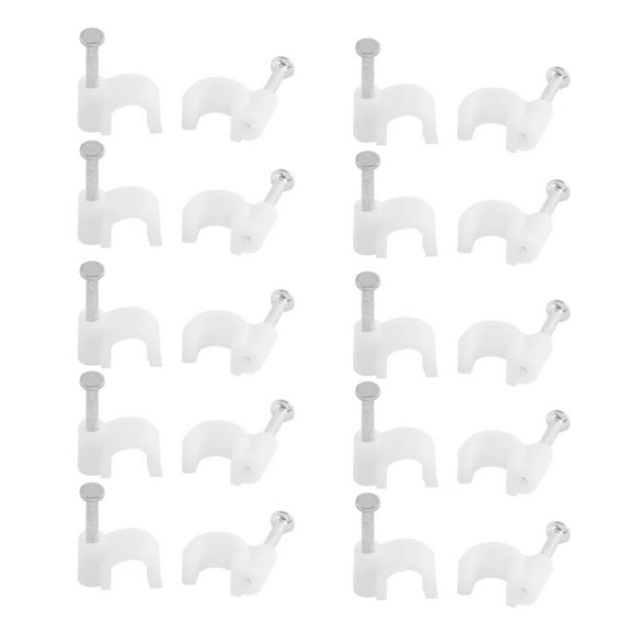 Unique Bargains Coax Cat5 Cat6 RG6 RG59 AV VGA Cable Clips Steel Nails Wire Fastener 20Pcs