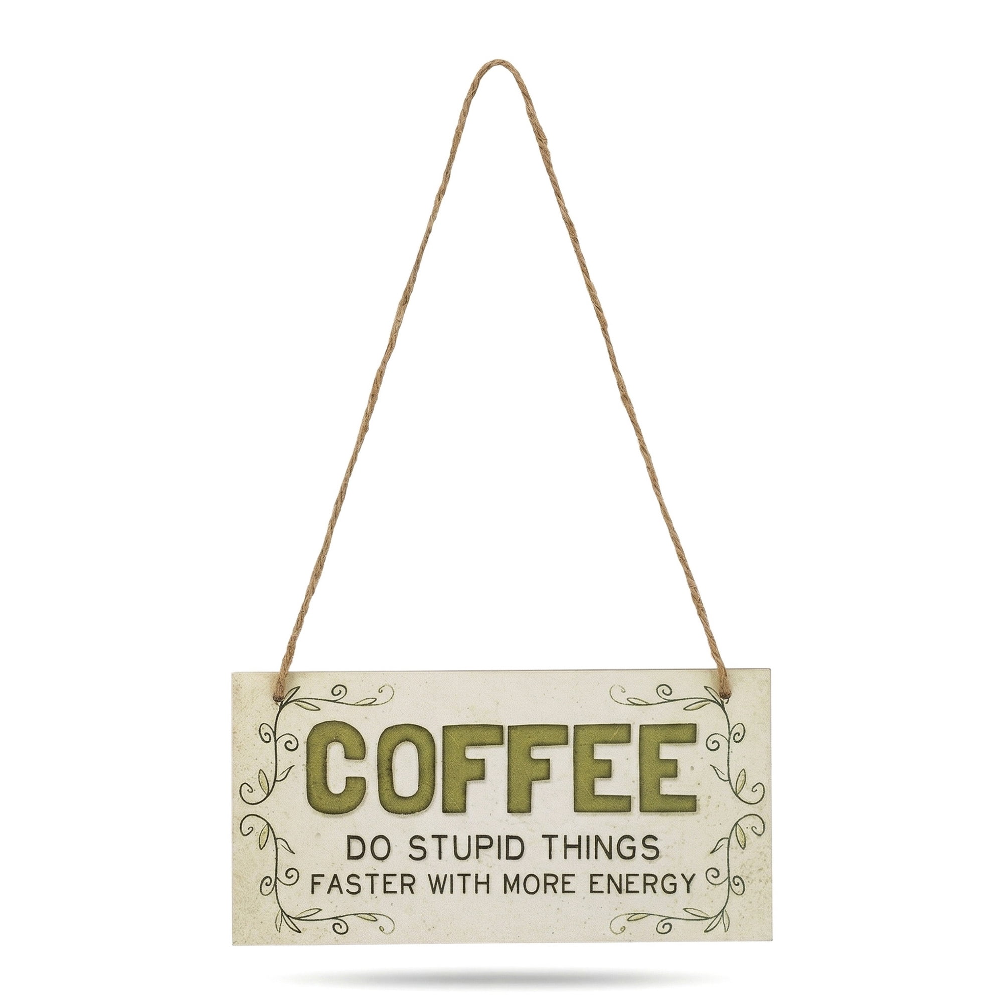 Unique Bargains Coffee Bar Sign Station Decor Rustic Wood Hanging Plaque Style B 3.9in