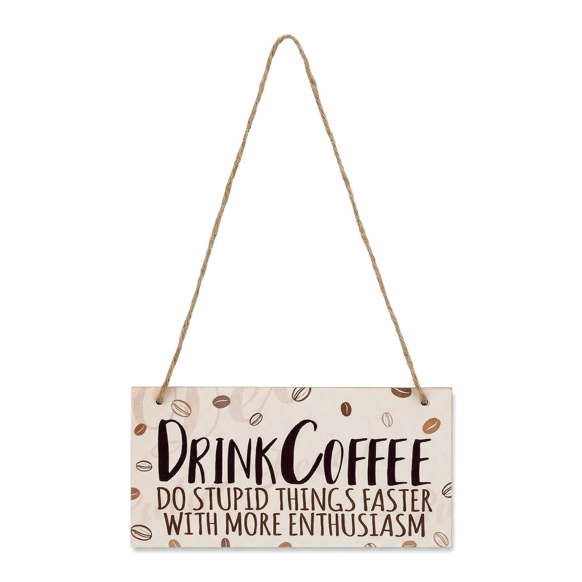 Unique Bargains Coffee Bar Sign Station Decor Rustic Wood Hanging Plaque Style D 3.9in