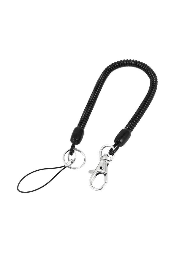 Coil Spring Keychain Spiral Fishing Lanyard Cord with Lobster Clasp