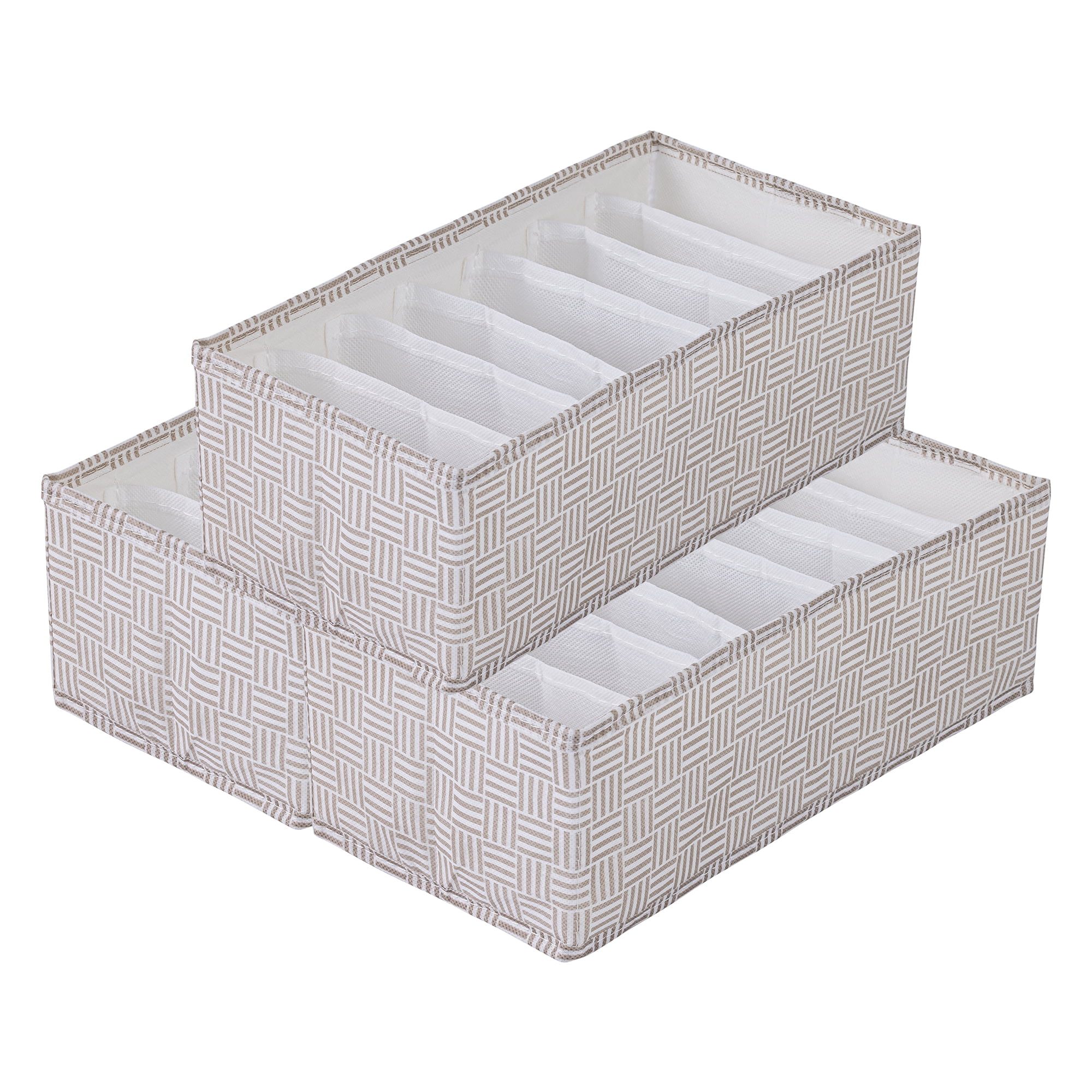 Unique Bargains Collapsible Fabric Storage Bin for Closet Light Coffee