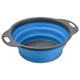 thumbnail image 1 of Unique Bargains Collapsible Food Colander Silicone Round Foldable Strainer Blue, 1 of 5