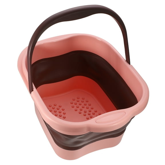 Unique Bargains Collapsible Foot Bath 15L/4 Gallons Feet Soaking Tub with Handle Foot Soaking Bath Basin Foot Soak Pink
