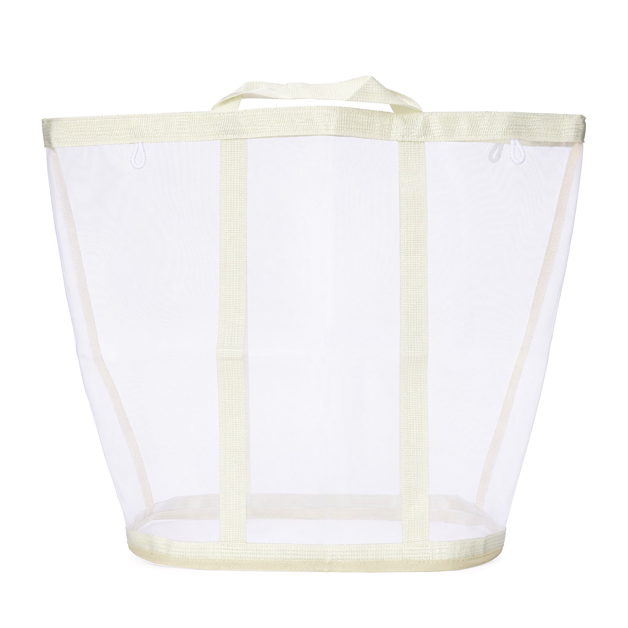 Unique Bargains Collapsible Polyester Laundry Hamper for Home and Travel Use 13.8"x8.7" Beige