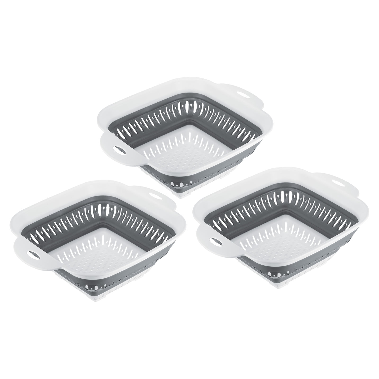 Unique Bargains Collapsible Silicone Colander for Pasta Vegetables Fruits Gray