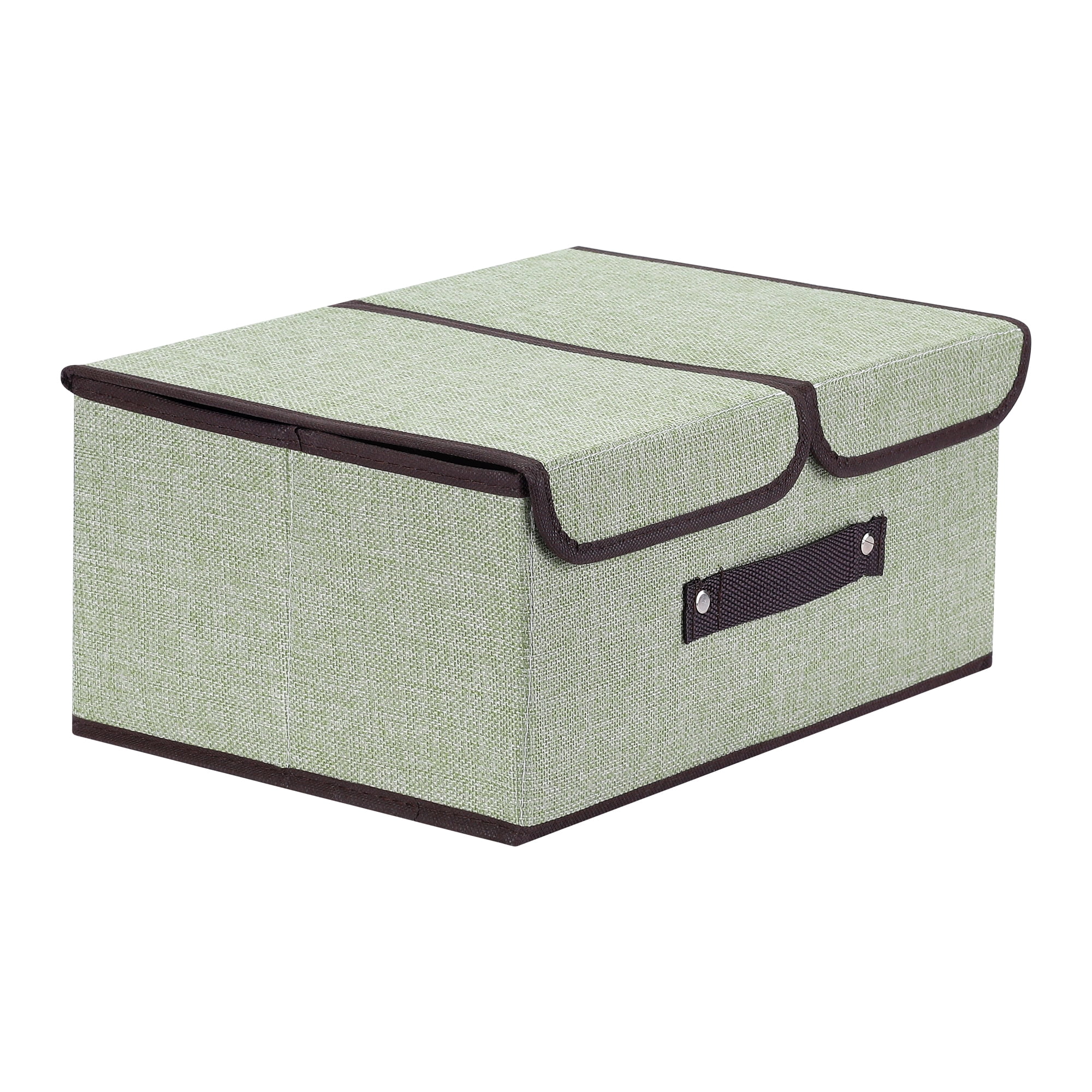 Unique Bargains Collapsible Storage Bin Basket with Handle for Shelves Organization Green