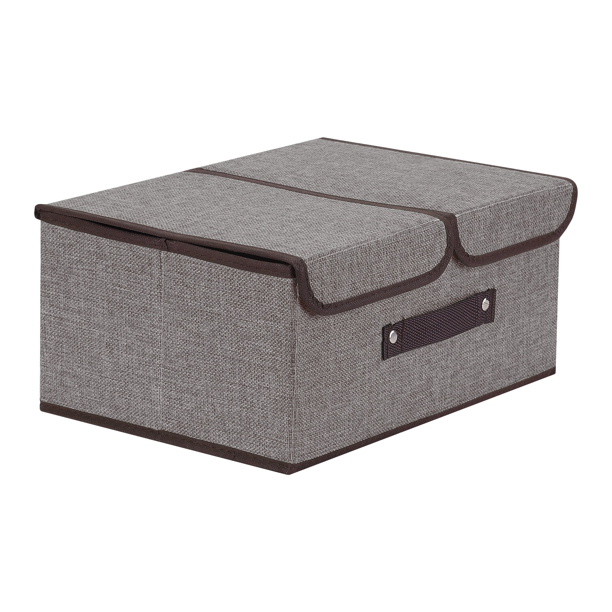 Unique Bargains Collapsible Storage Bin Basket with Handle for Shelves Organization Grey