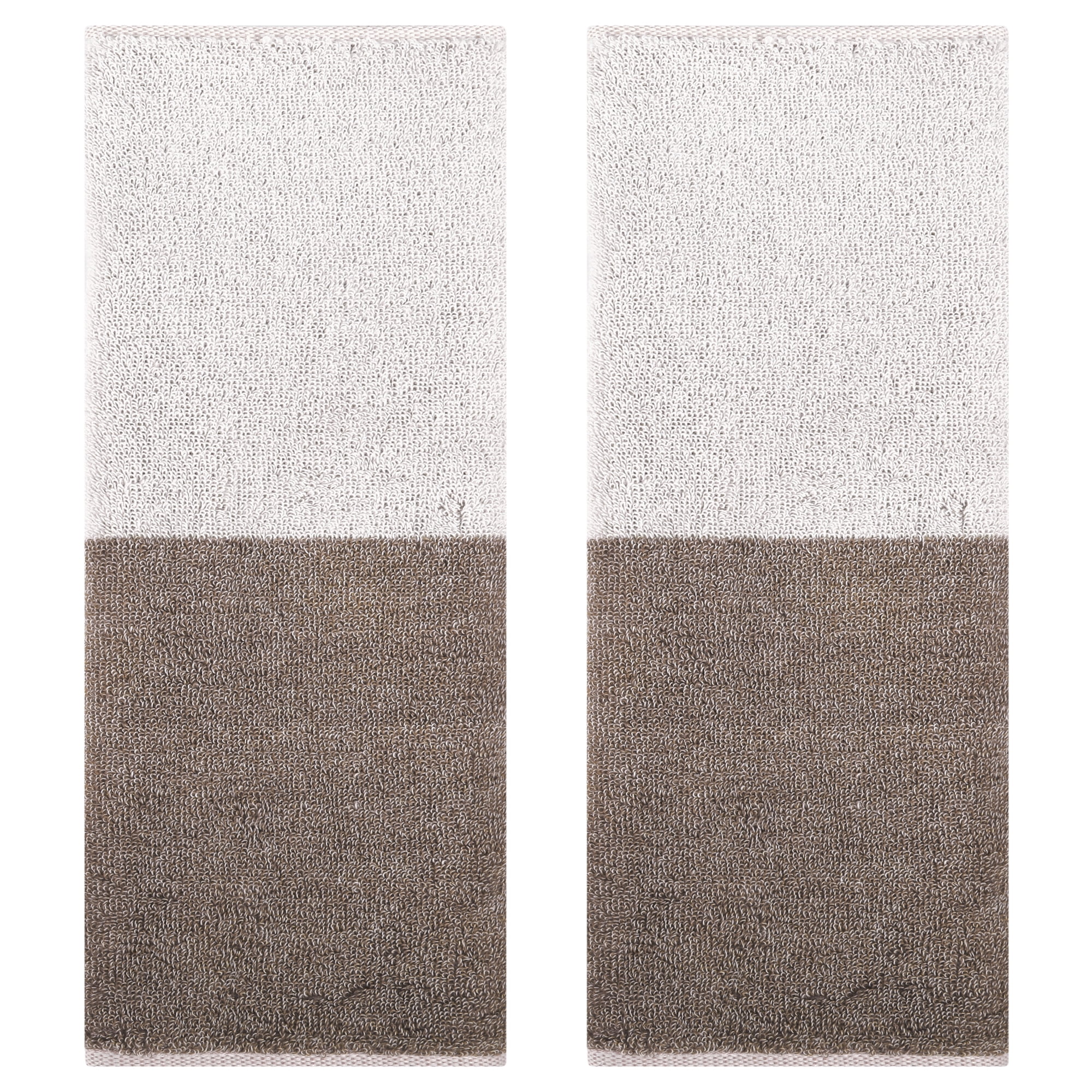 Unique Bargains Color Block Decorative Hand Towel Set Brown 2-Piece