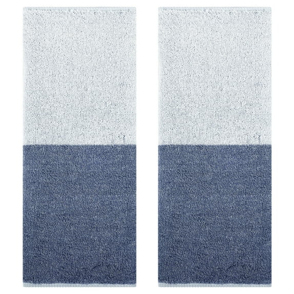 Unique Bargains Color Block Decorative Hand Towel Set Grey 2-Piece