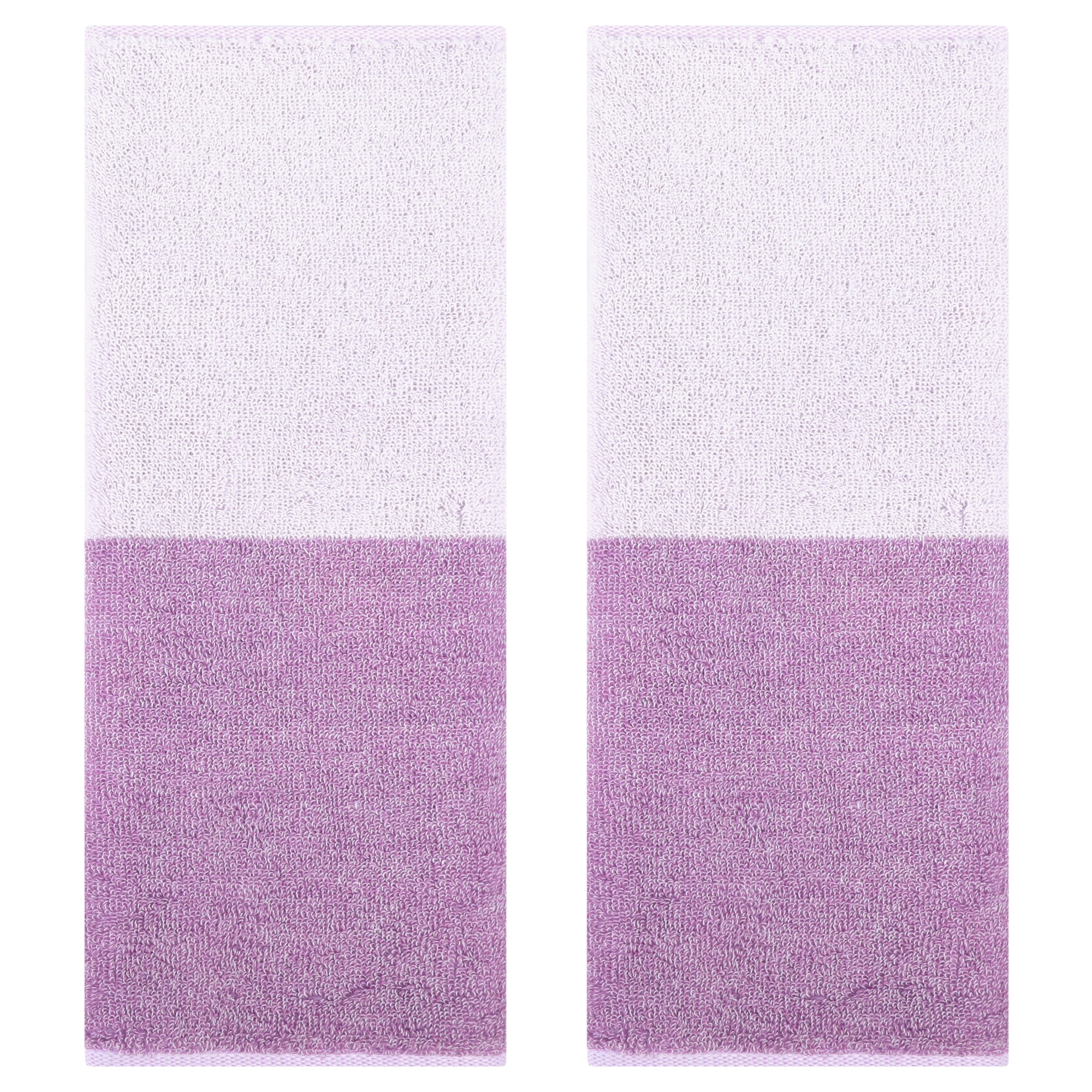 Unique Bargains Color Block Decorative Hand Towel Set Purple 2-Piece