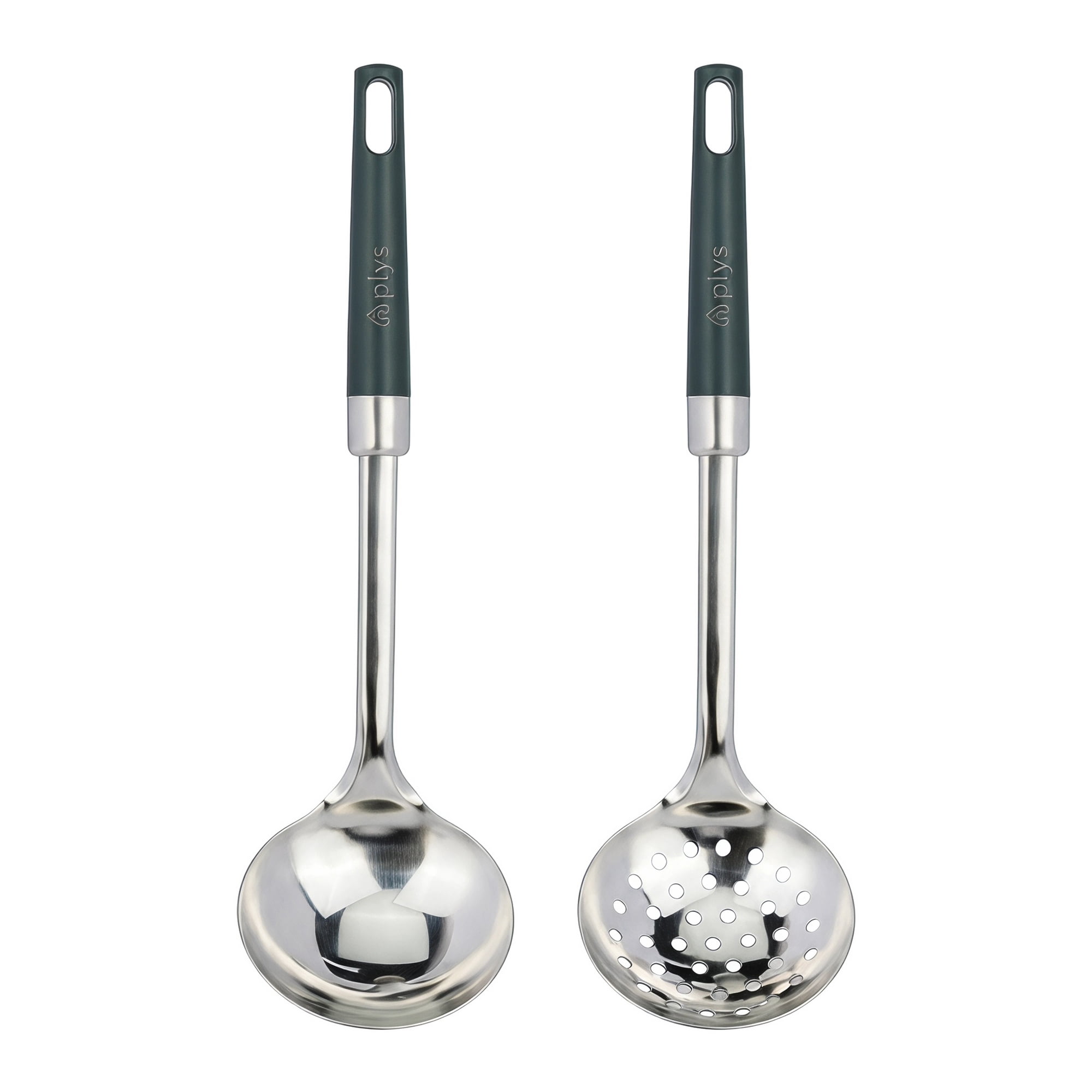 Unique Bargains Color-Blocking Cooking Utensil Set for Home and Gift Green-Silver A 2pcs