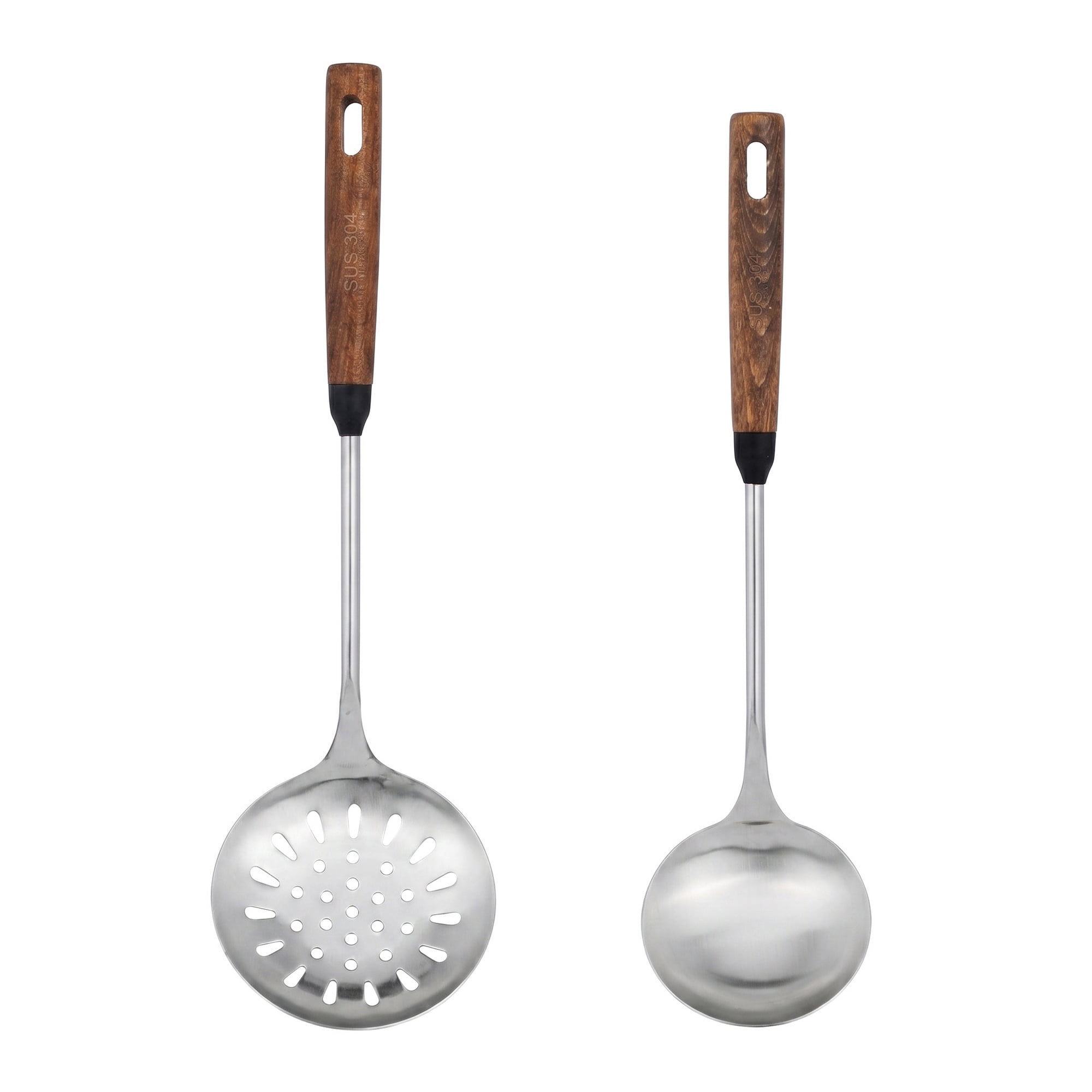 Unique Bargains Color-blocked Kitchen Utensil Set with Silicone Dark Brown D 2pcs