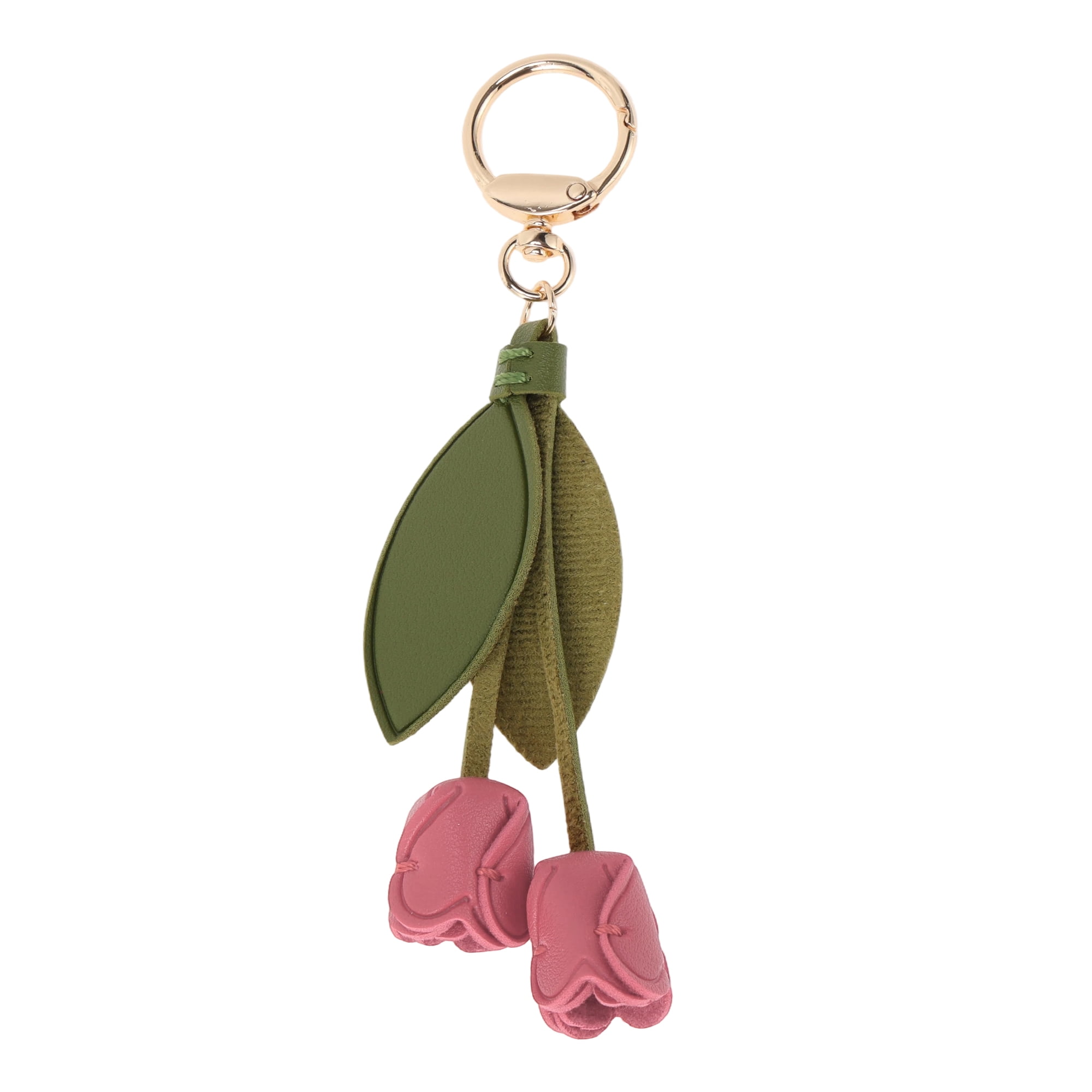 Unique Bargains Colorful Flower Leaf Handbag Charm For Any Occasion 1 Pc Rose Red