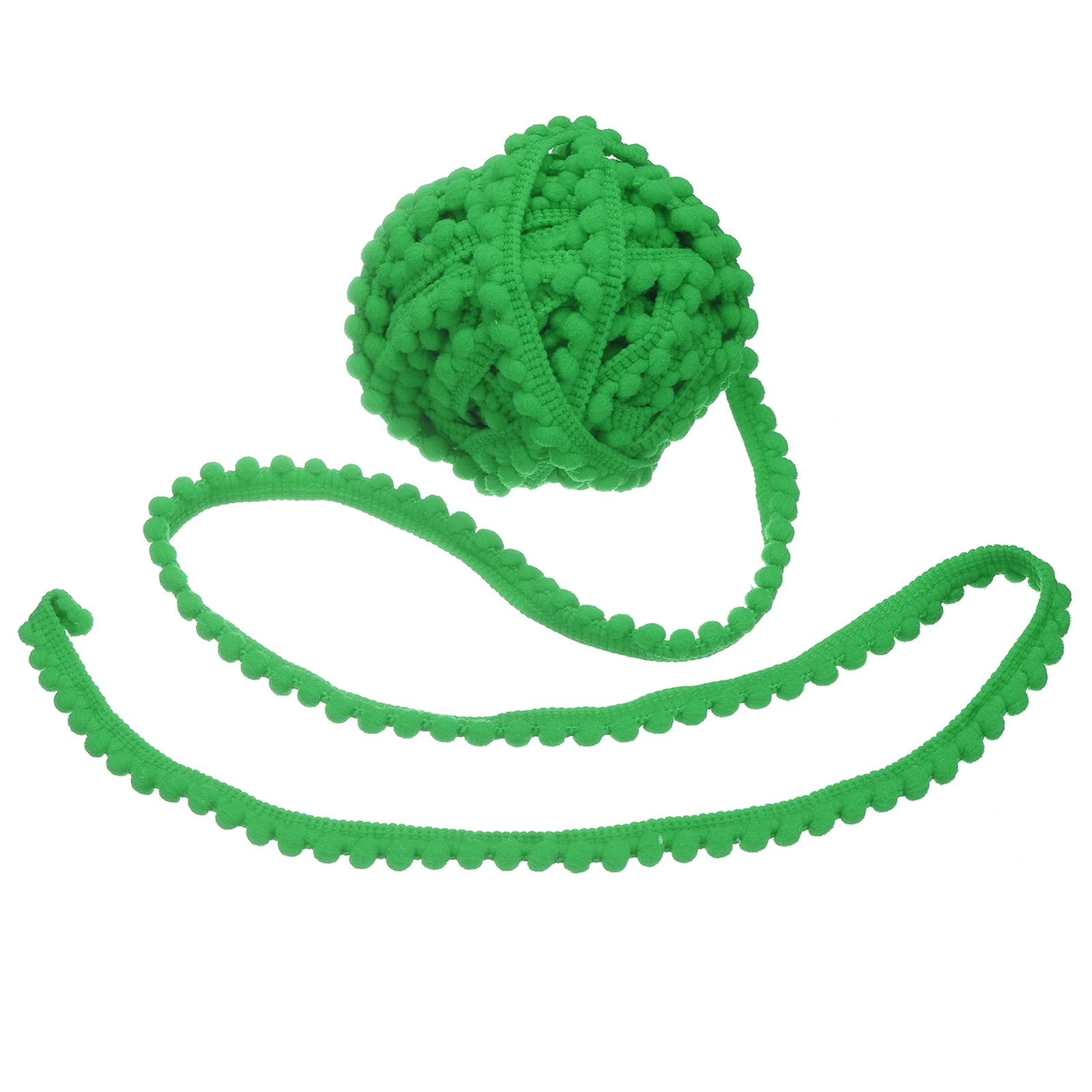 Unique Bargains Pom Trim Ribbon with Ball Fringe for DIY Craft Fruit Green