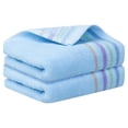 thumbnail image 1 of REGALWOVEN Colorful Striped Pattern 2 Pack Hand Towels, Quick Drying Towel for Bathroom, Travel, Camp Blue 13" x 30", 1 of 7