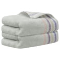 thumbnail image 1 of REGALWOVEN Colorful Striped Pattern 2 Pack Hand Towels Quick Drying Towel Light Grey 13" x 30", 1 of 7