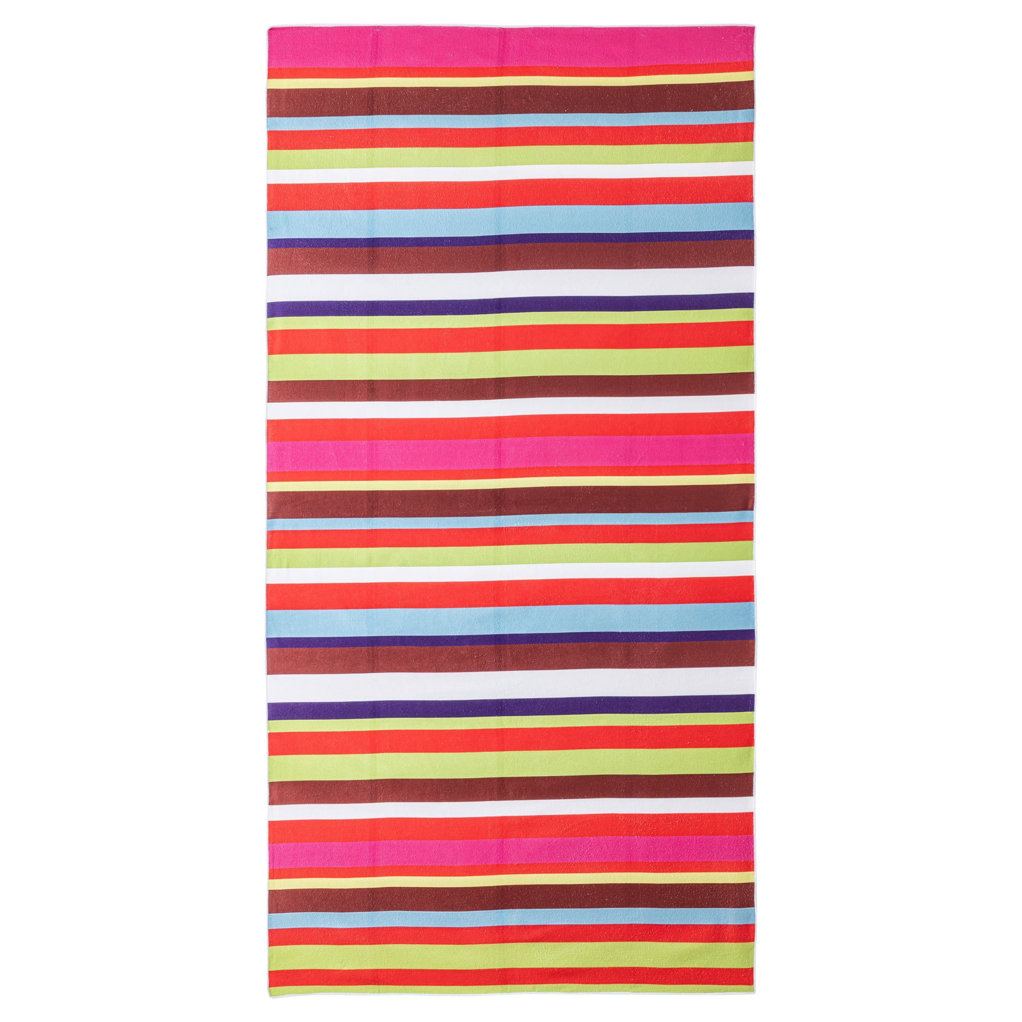 Unique Bargains Colorful Striped Super Absorbent Beach Towel Multicolor 71" x 35"