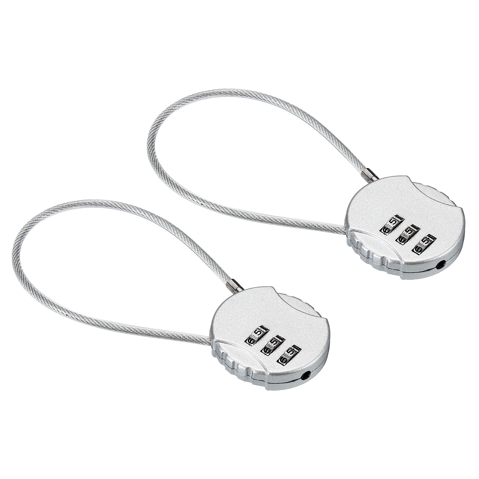 Unique Bargains Combination Lock 3 Digit Luggage Padlock for Gym Locker Silver 2Pcs