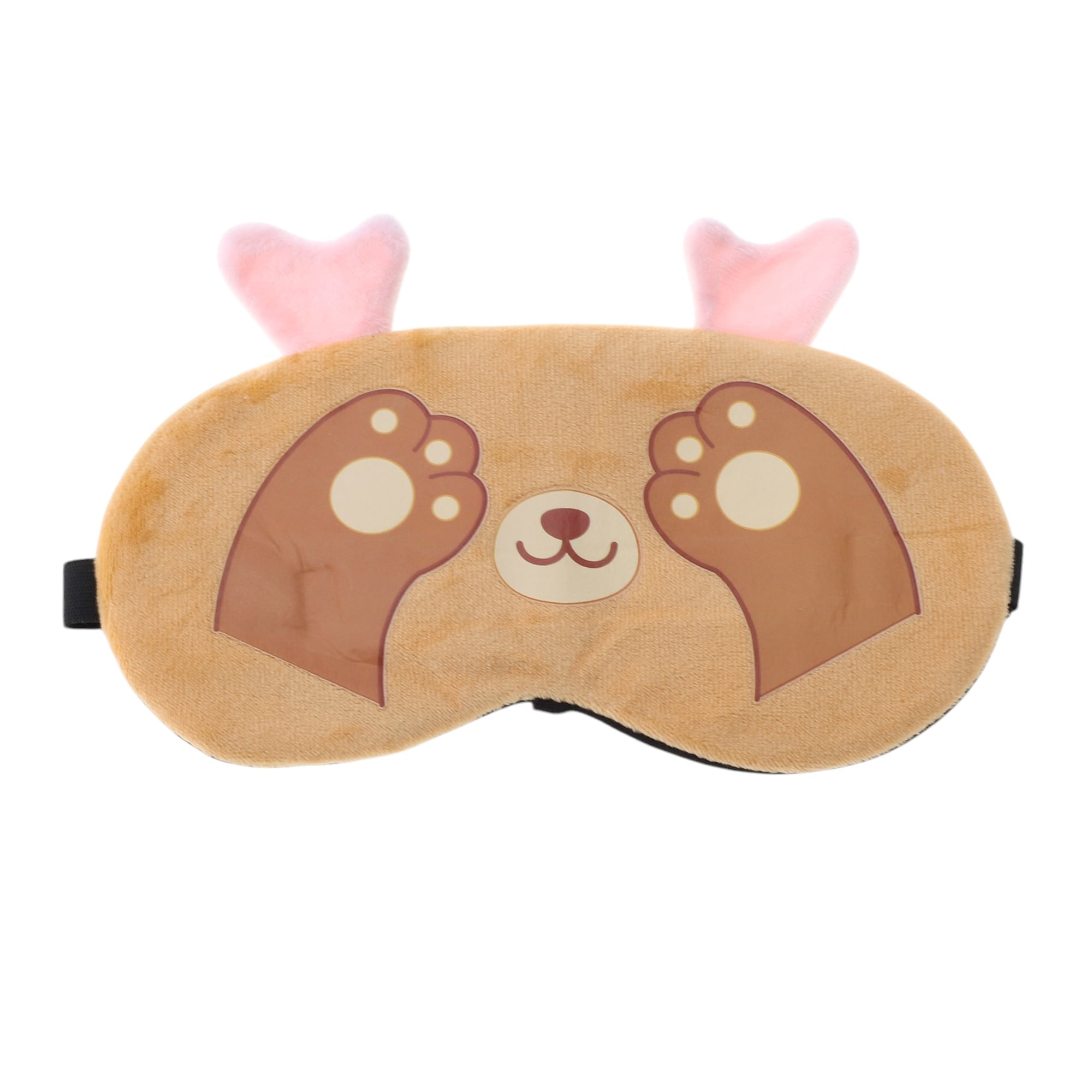 Unique Bargains Comfortable Adjustable Cartoon Cat Paw Eye Mask for Home Yellow