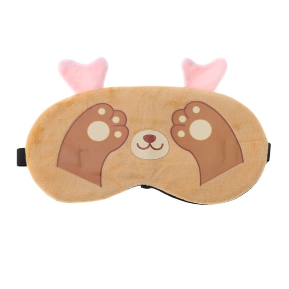 Unique Bargains Comfortable Adjustable Cartoon Cat Paw Eye Mask for Home Yellow