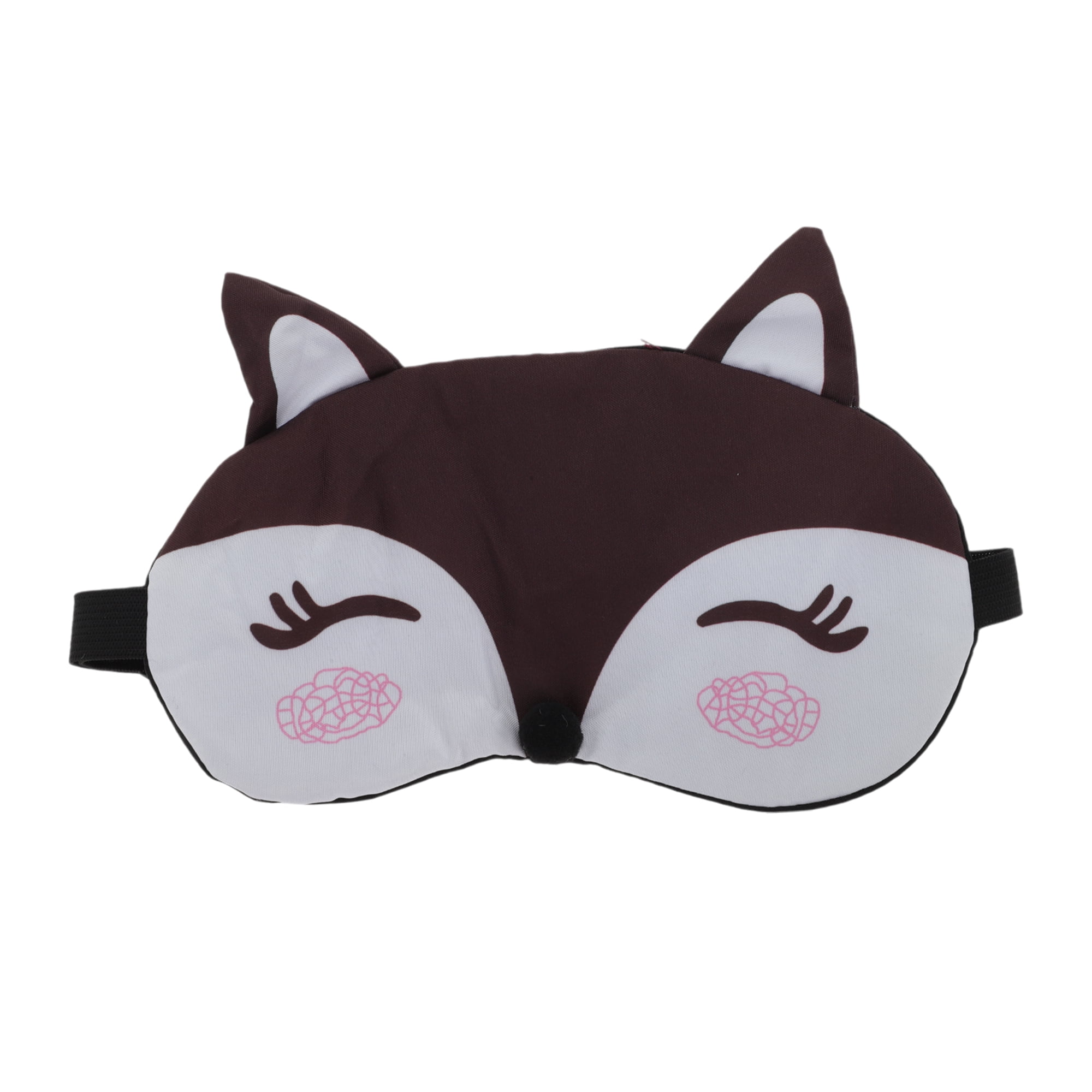 Unique Bargains Comfortable Adjustable Portable Cartoon Fox Sleep Mask Coffee