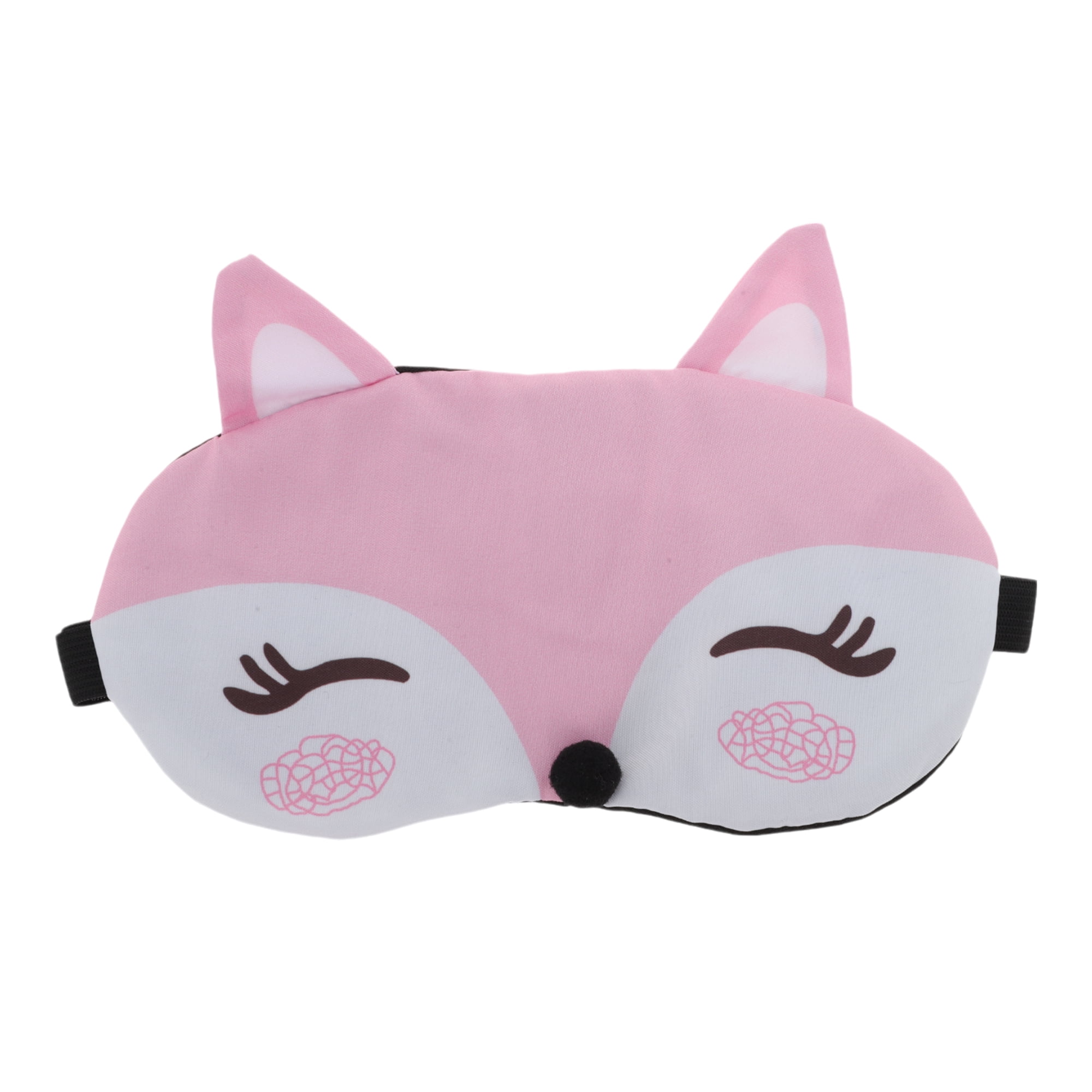 Unique Bargains Comfortable Adjustable Portable Cartoon Fox Sleep Mask Pink
