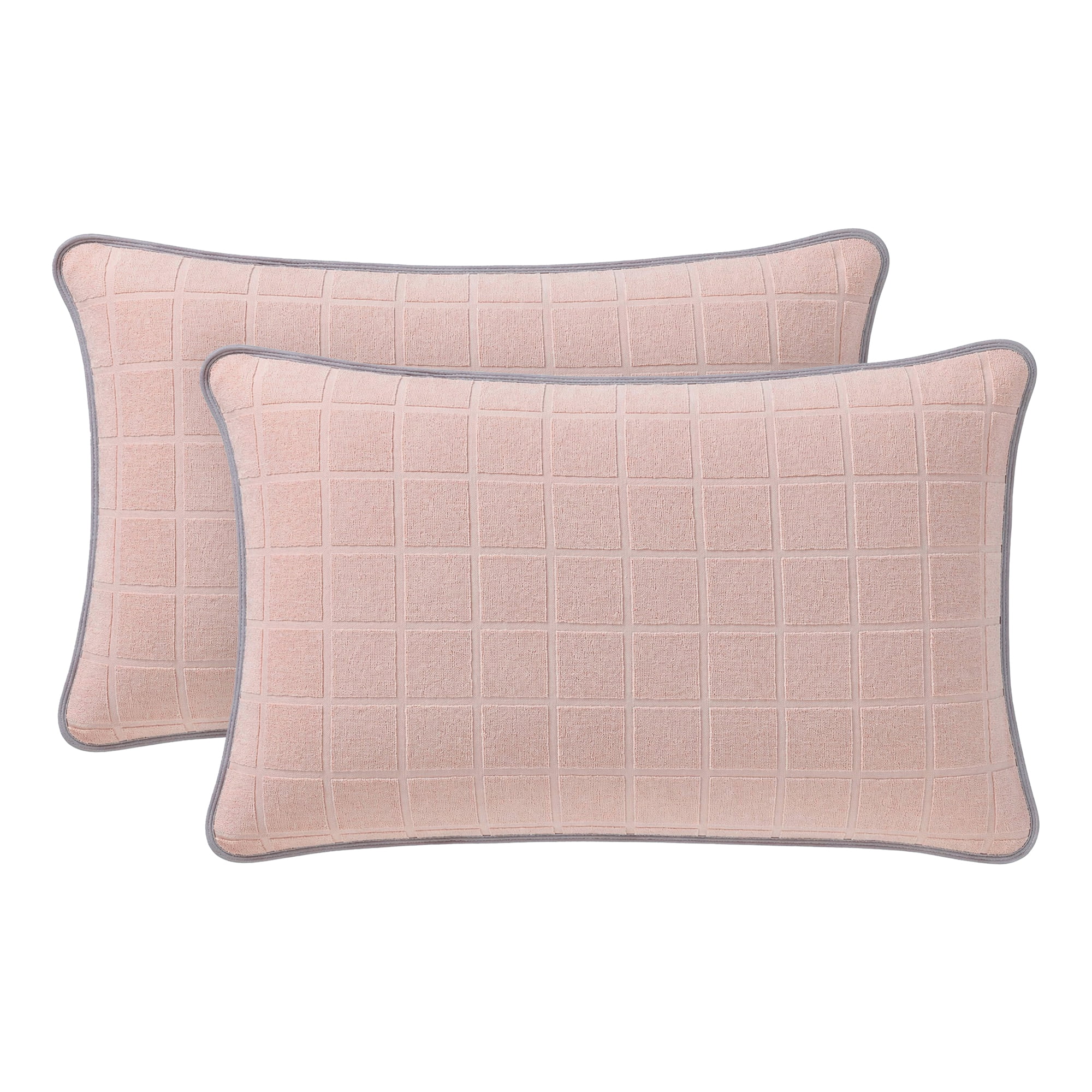 Unique Bargains Comfortable Breathable Cotton Pillow Protector with Outer Pockets Pink