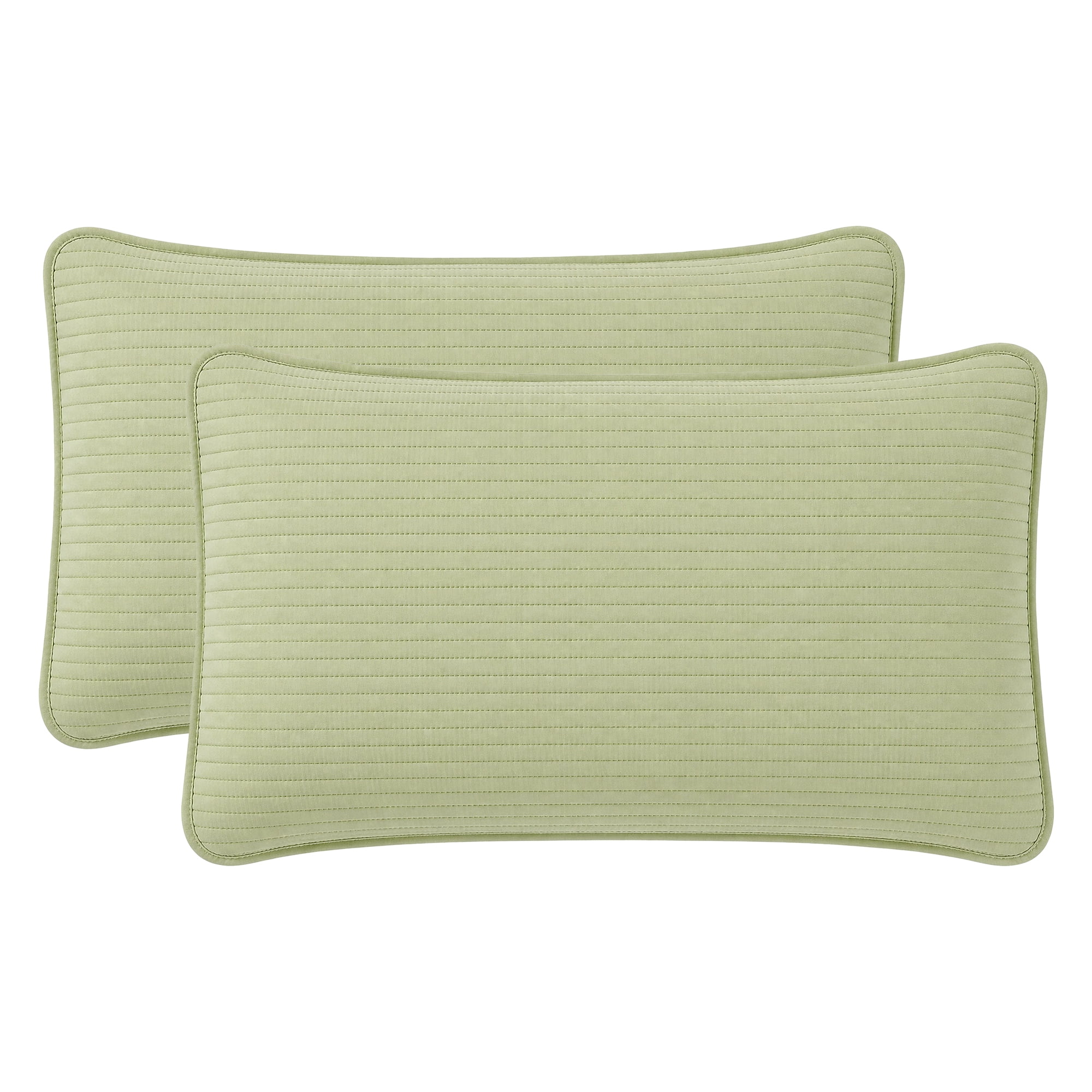 Unique Bargains Comfortable Envelope-style Pillow Protector, 2-pack Quilted Green 19"x29"