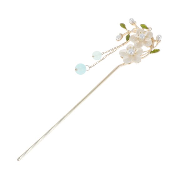 Unique Bargains Comfortable No Slip Floral Hair Stick Pin for Women 1 Pc Silver Tone