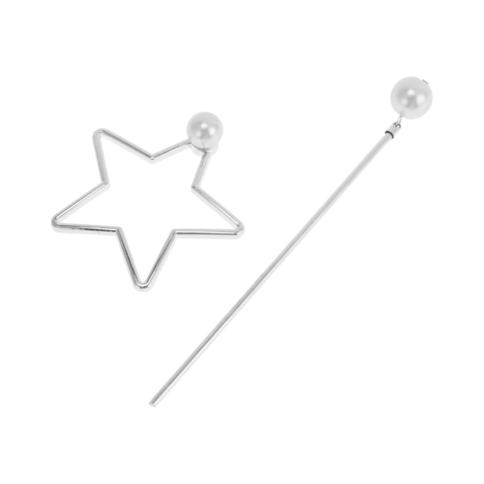 Unique Bargains Comfortable No Slip Pentacle Hair Chopstick for Women 1 Pc Silver Tone