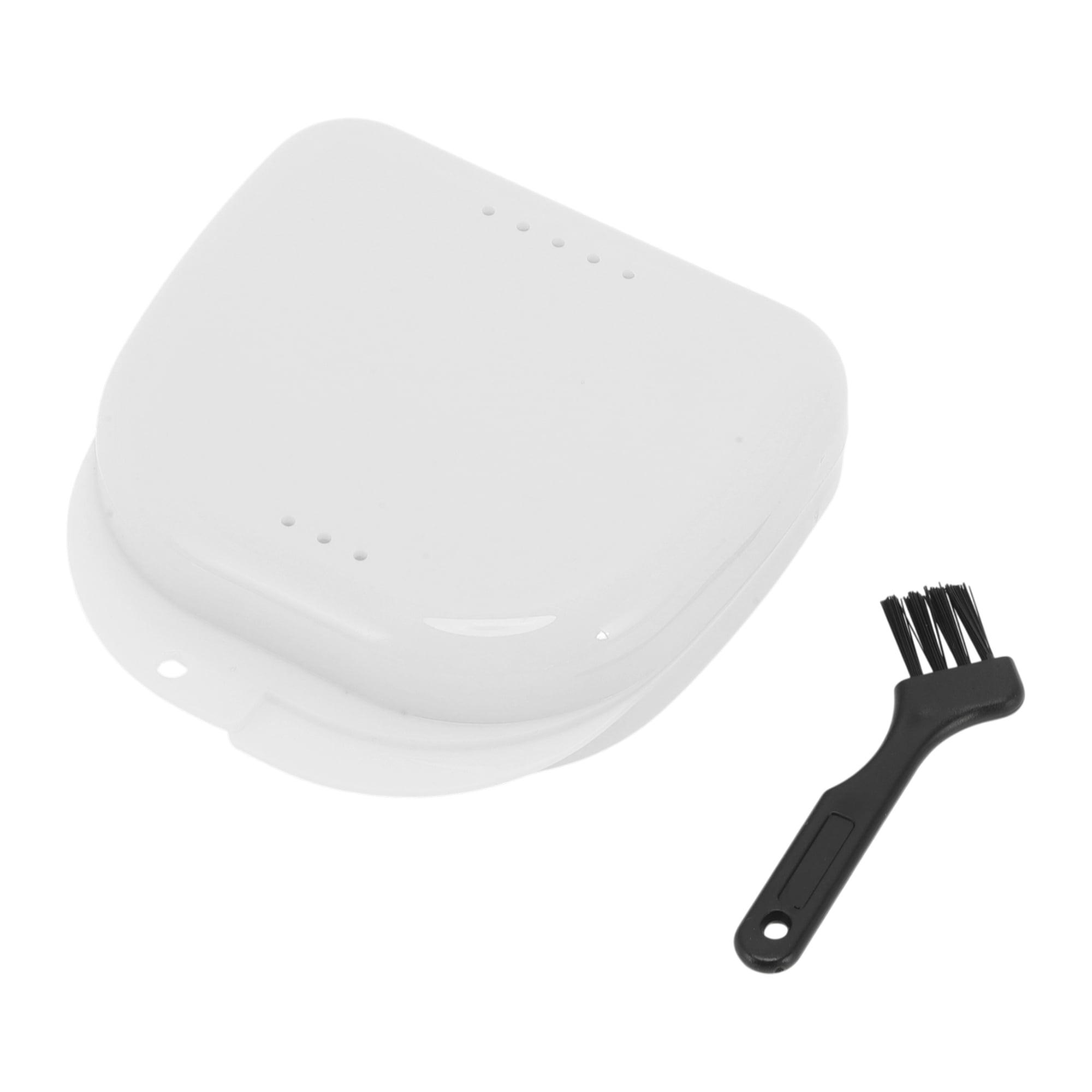 Unique Bargains Compact Braces Box with Brush 1 Set White
