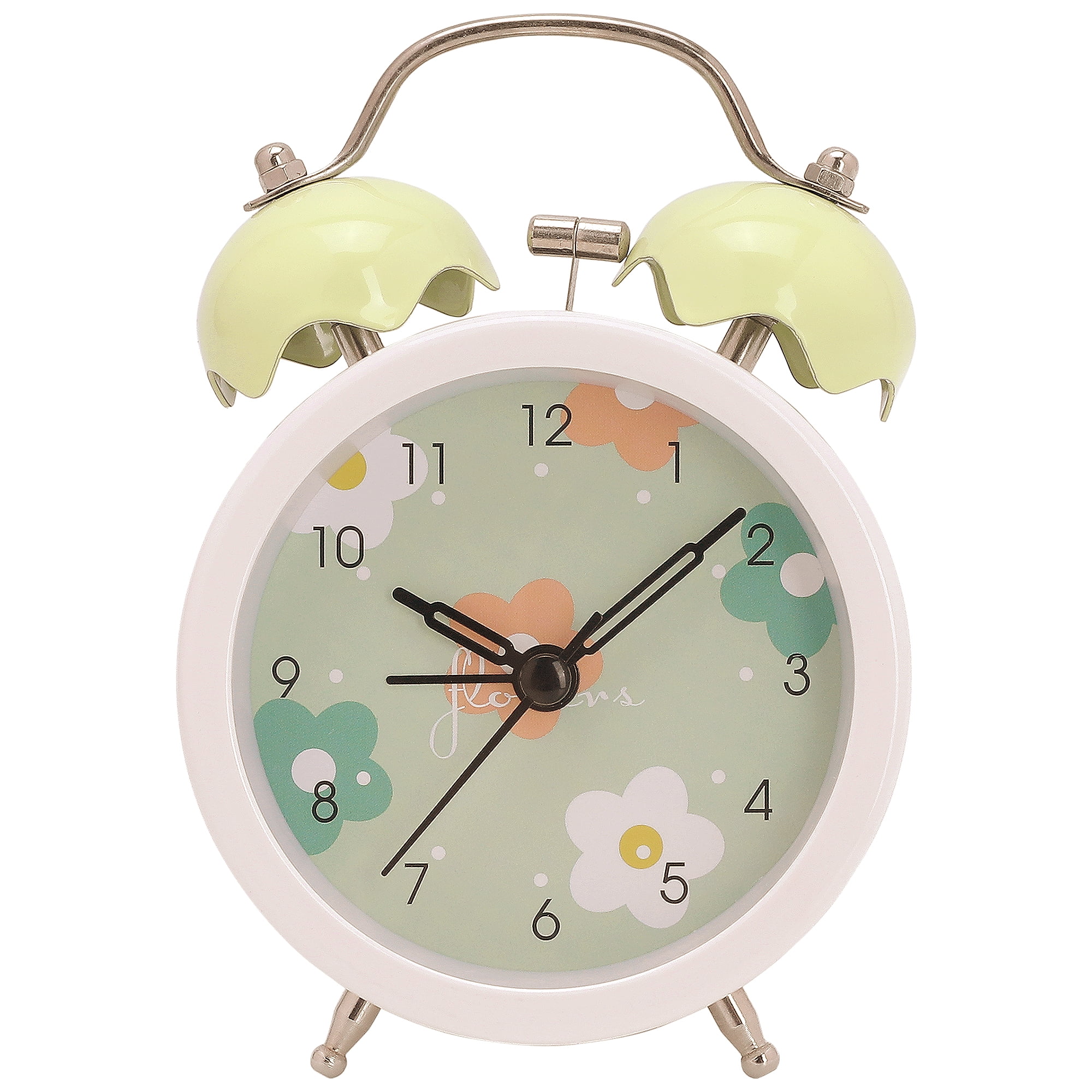 Unique Bargains Compact Size Silent Mechanical Alarm Clock Green 3.3"L x 2.0"W x 5.1"H