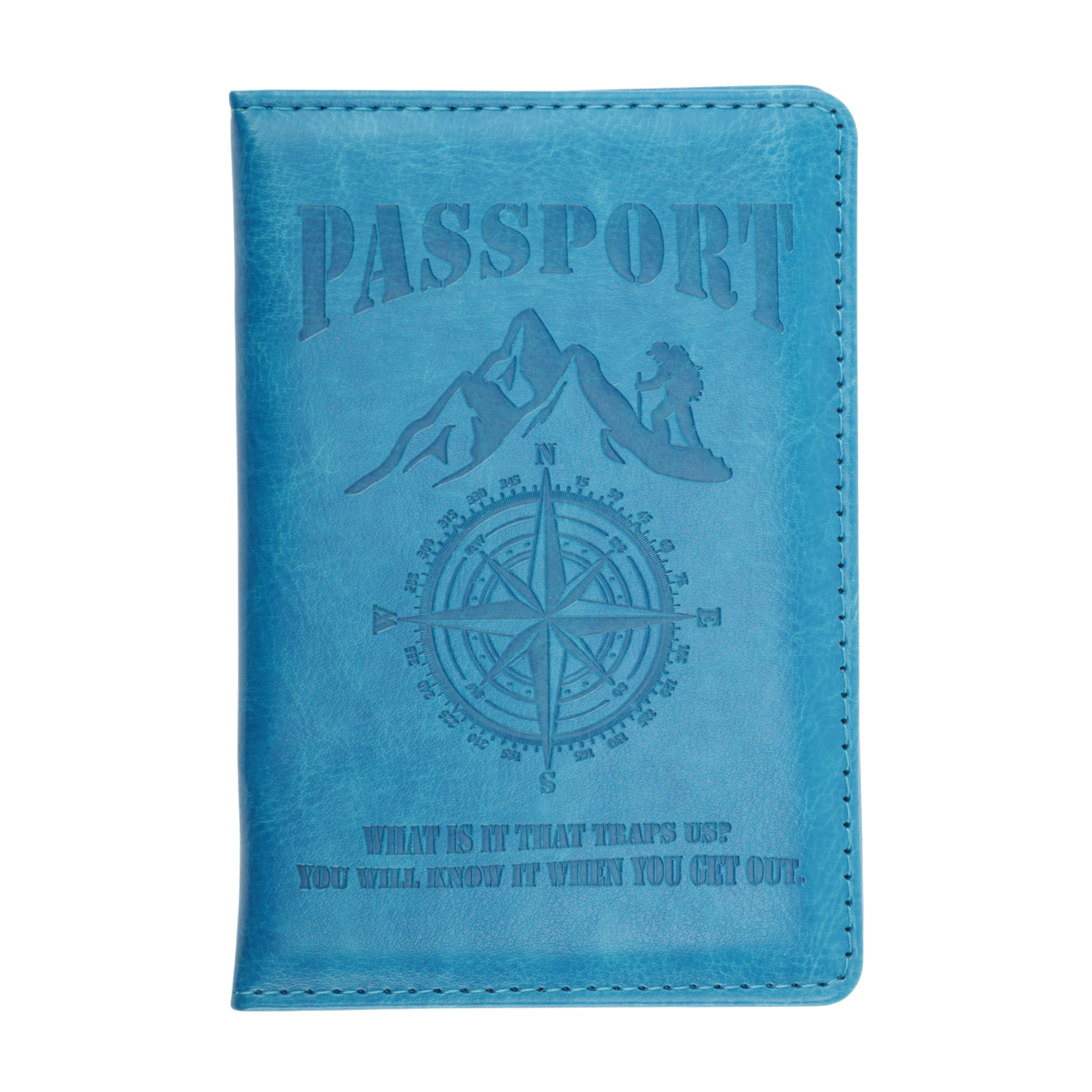 Unique Bargains Compass Passport Holder 1 Pc Sky Blue