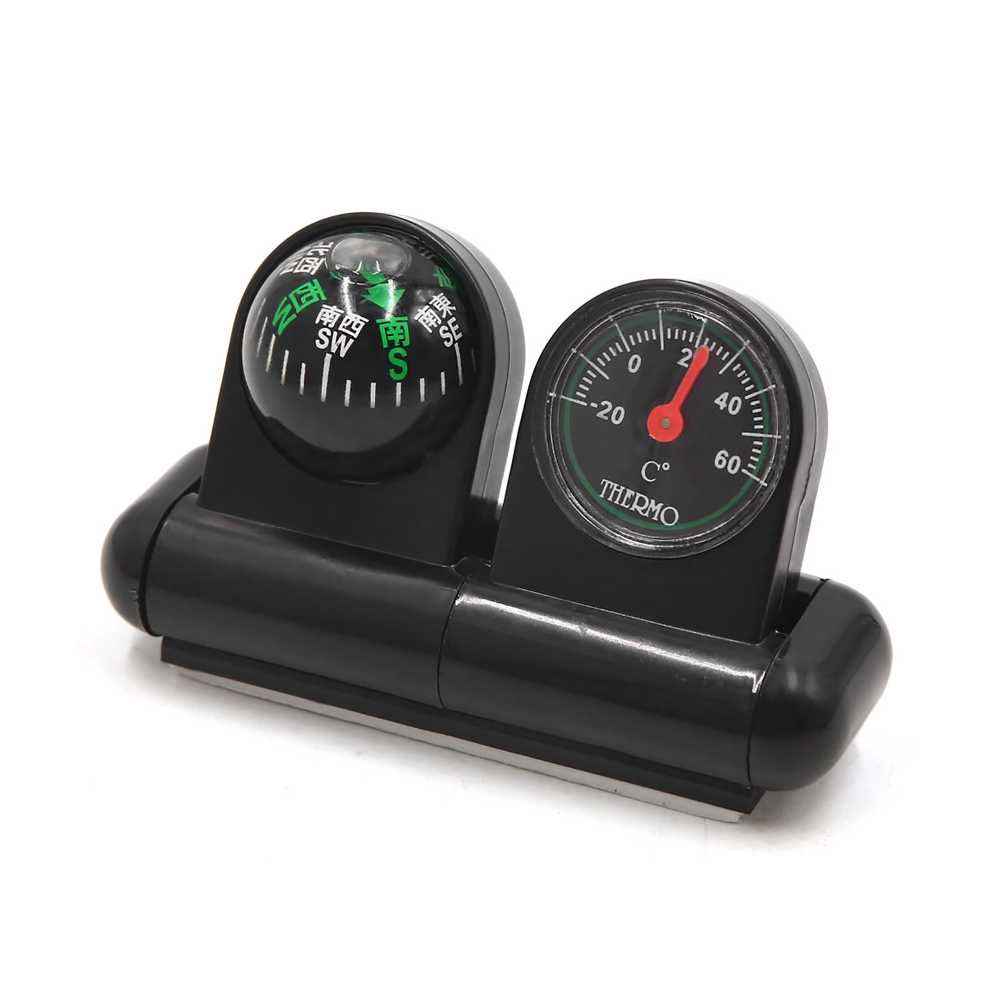 Unique Bargains Self-adhesive Vehicle Navigation Thermometer Compass Ball  Black 3.50x2.20x1.18 1 Pc : Target