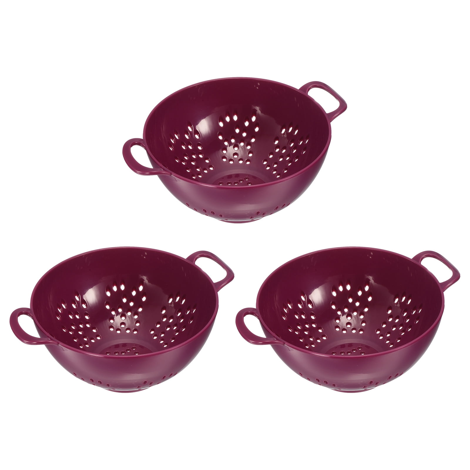 Unique Bargains Compressible Silicone Strainer for Pasta Vegetables Fruits Purple