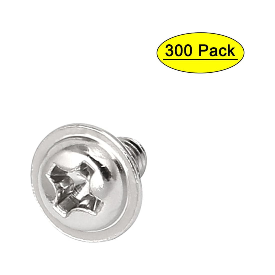 Unique Bargains Computer PC Case Nickel Plated Washer Motherboard Screw PWM3x5mm 300pcs