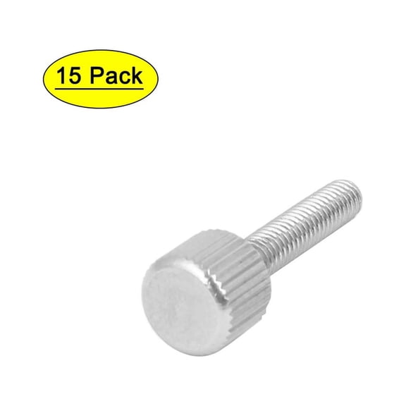 Unique Bargains Computer PC Case Stainless Steel Flat Head Knurled Thumb Screw M4 x 20mm 15pcs
