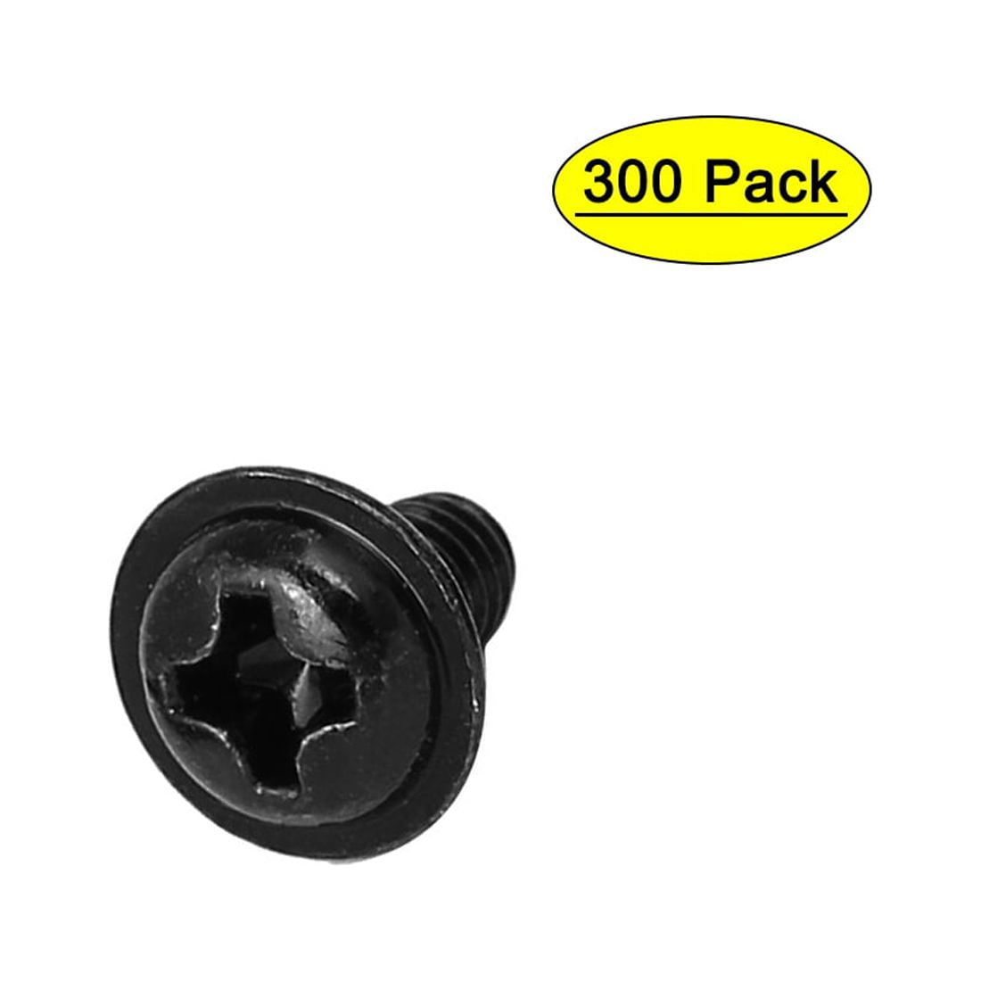 Unique Bargains Computer PC Case Washer Motherboard Screw Black PWM3 x 5mm 300pcs