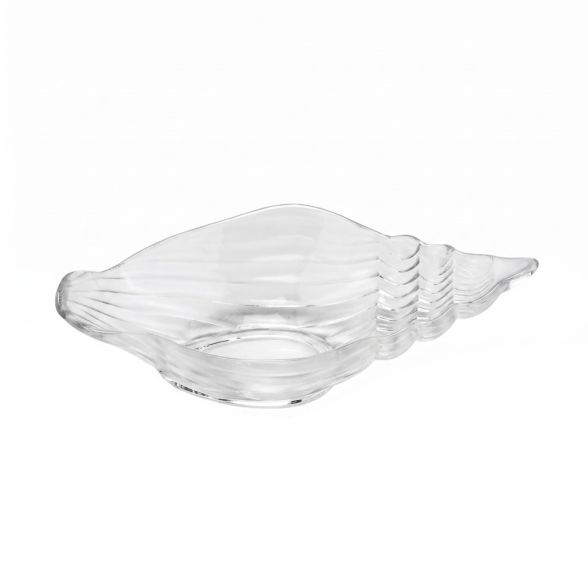 Unique Bargains Conch-Shaped Trinket Bowl for Small Items Clear 7.9"L x 4.6"W x 1.6"H