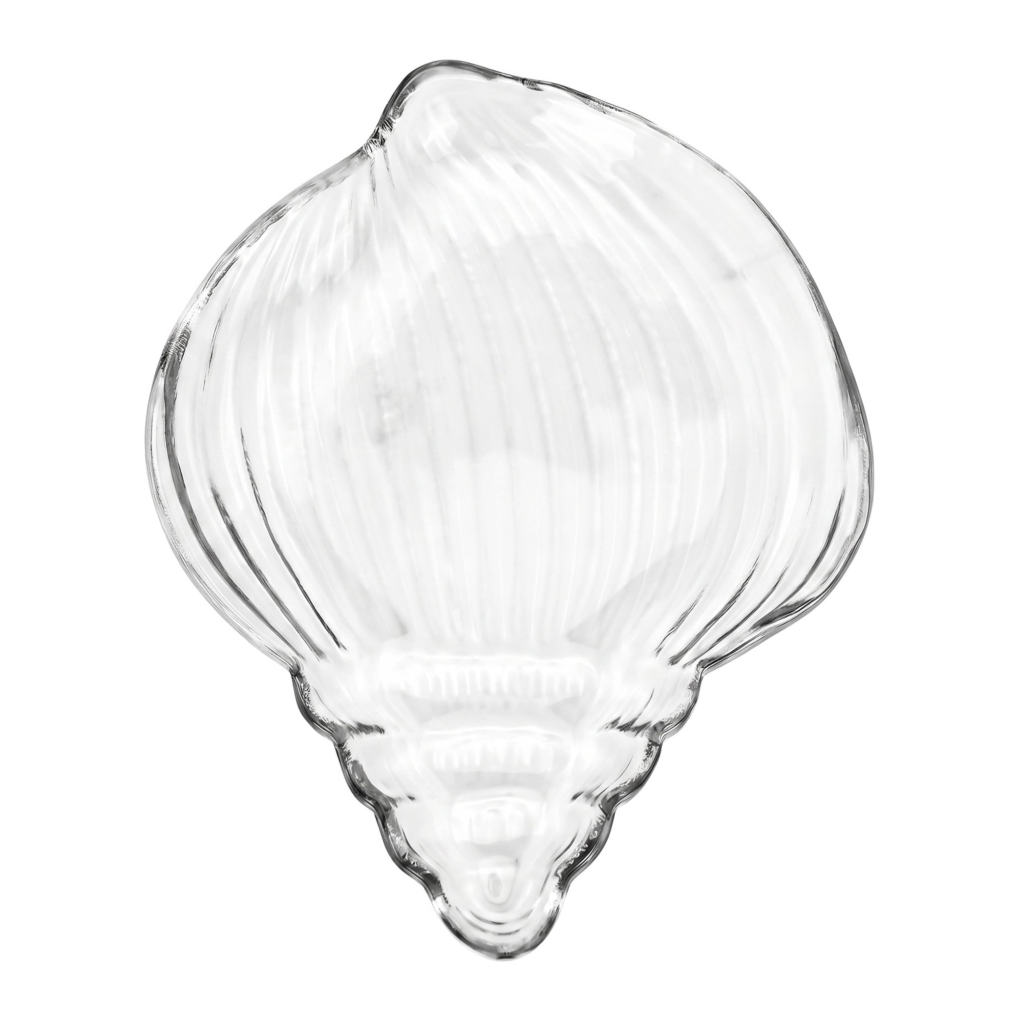 Unique Bargains Conch-Shaped Trinket Dish for Small Items Clear 7.9"L x 6.1"W x 1.2"H