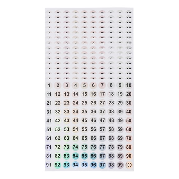 Unique Bargains Consecutive Numbers Gift Stickers 0.39"x0.39" 20Pcs Colorful (1-100)