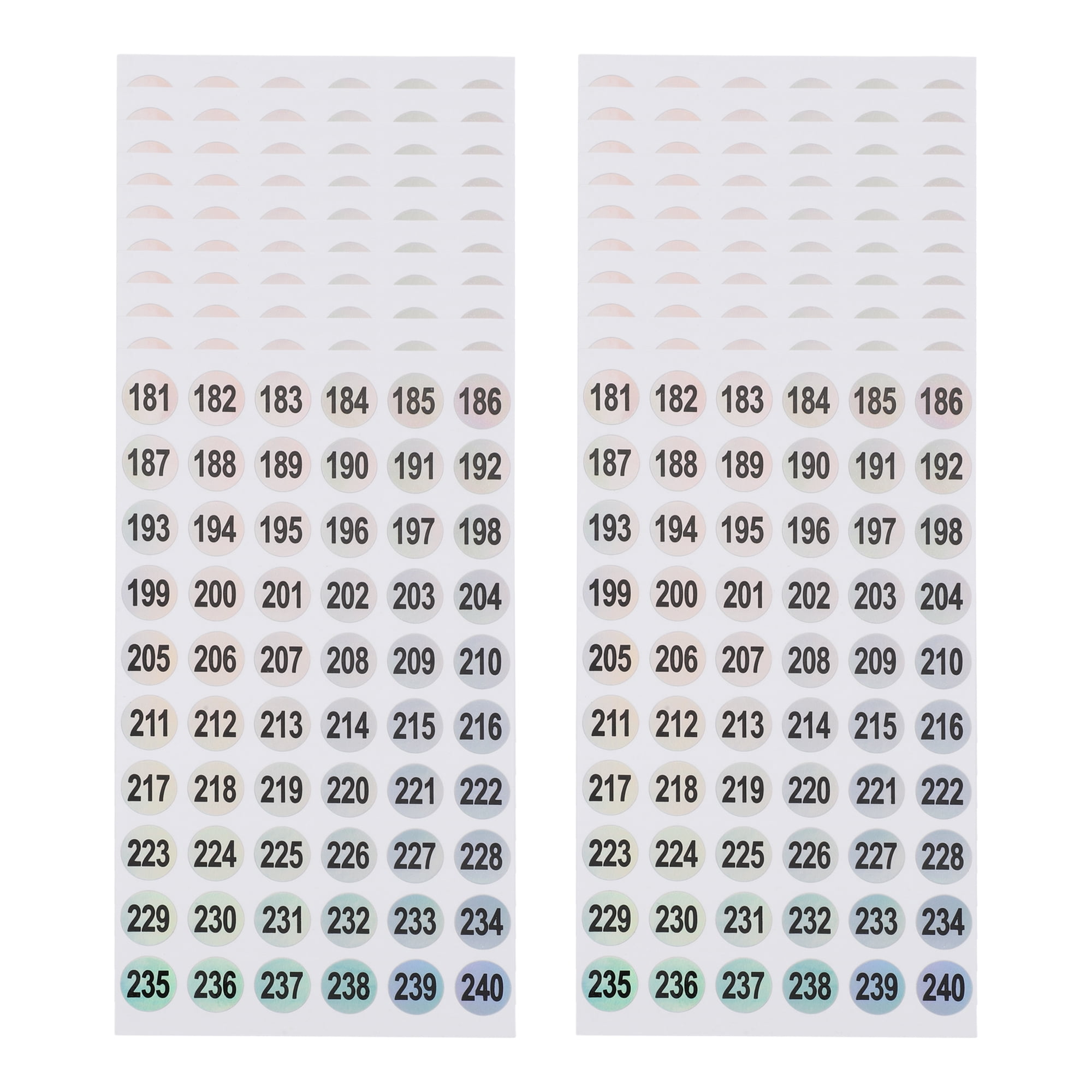 Unique Bargains Consecutive Numbers Gift Stickers 0.39"x0.39" 20Pcs Colorful (181-240)