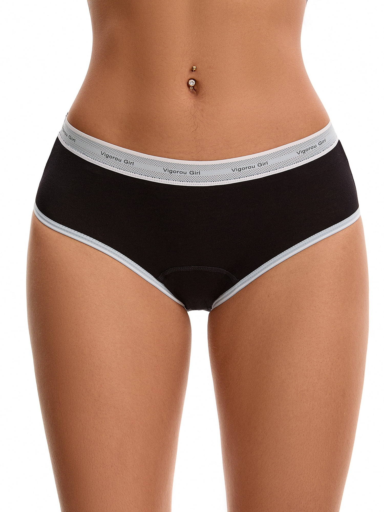 Unique Bargains Contrast Binding  Mid Rise Leak Proof Briefs S Light Blue
