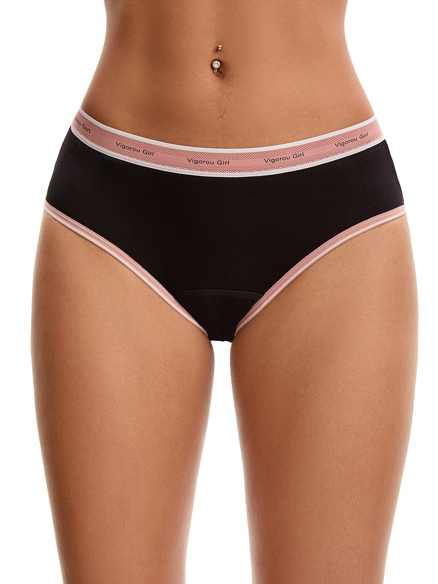 Unique Bargains Contrast Binding  Mid Rise Leak Proof Briefs S Pink