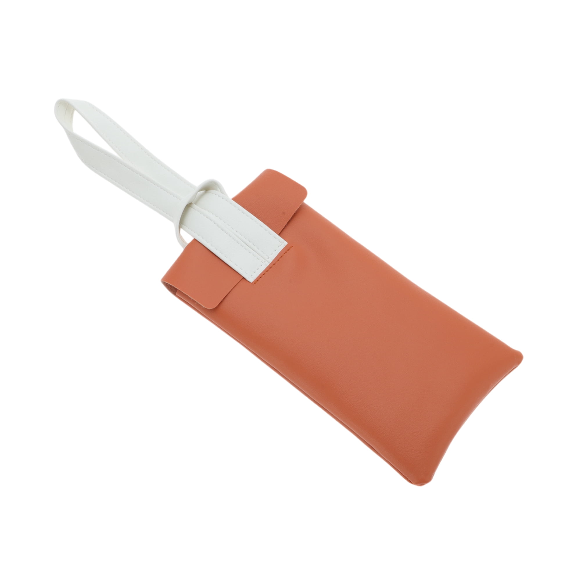 Unique Bargains Contrast Eyeglasses Bag Portable Eyeglasses Storage 1 Pc Orange