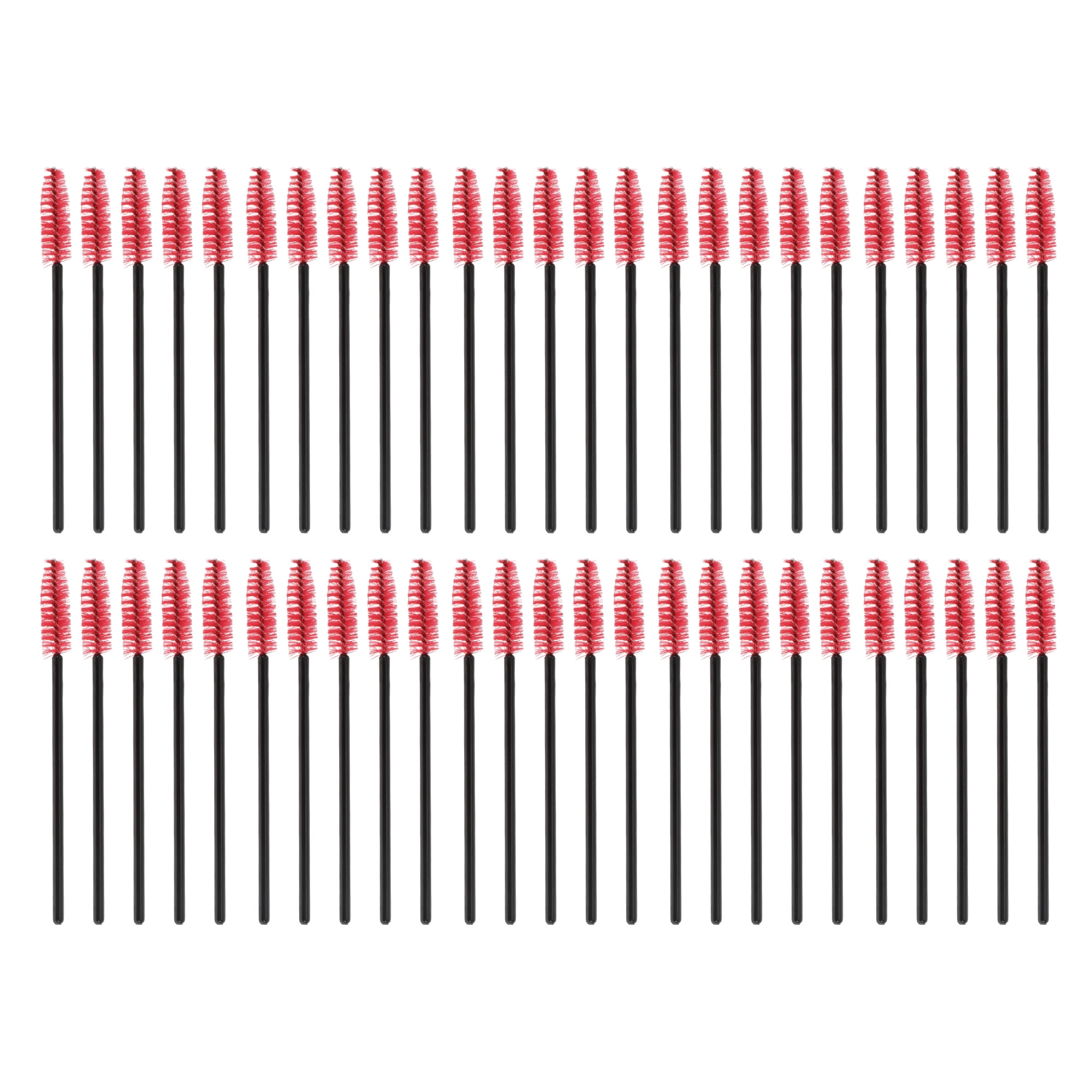 Unique Bargains Convenient Eyebrows Brushes for Travel 50 Pcs Black, Red